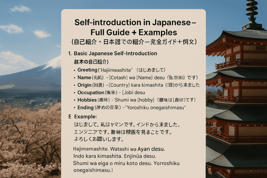 Self-introduction in Japanese