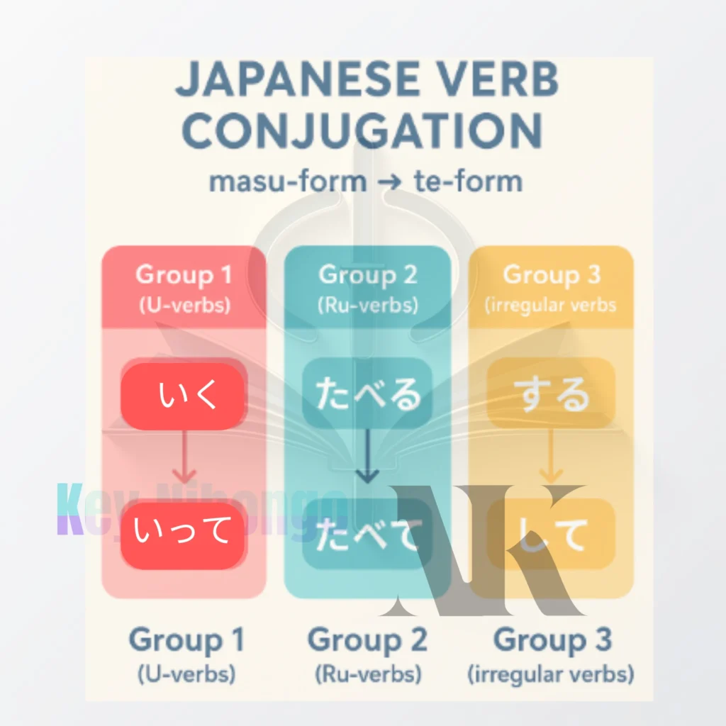 Japanese ます-form to て-form